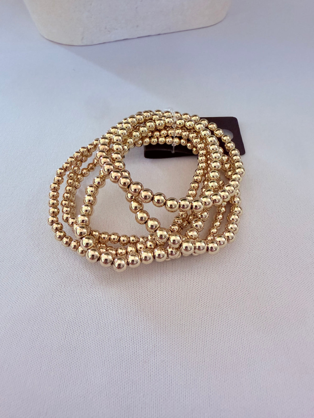 Gold-Dipped Ball Bead Bracelet Set