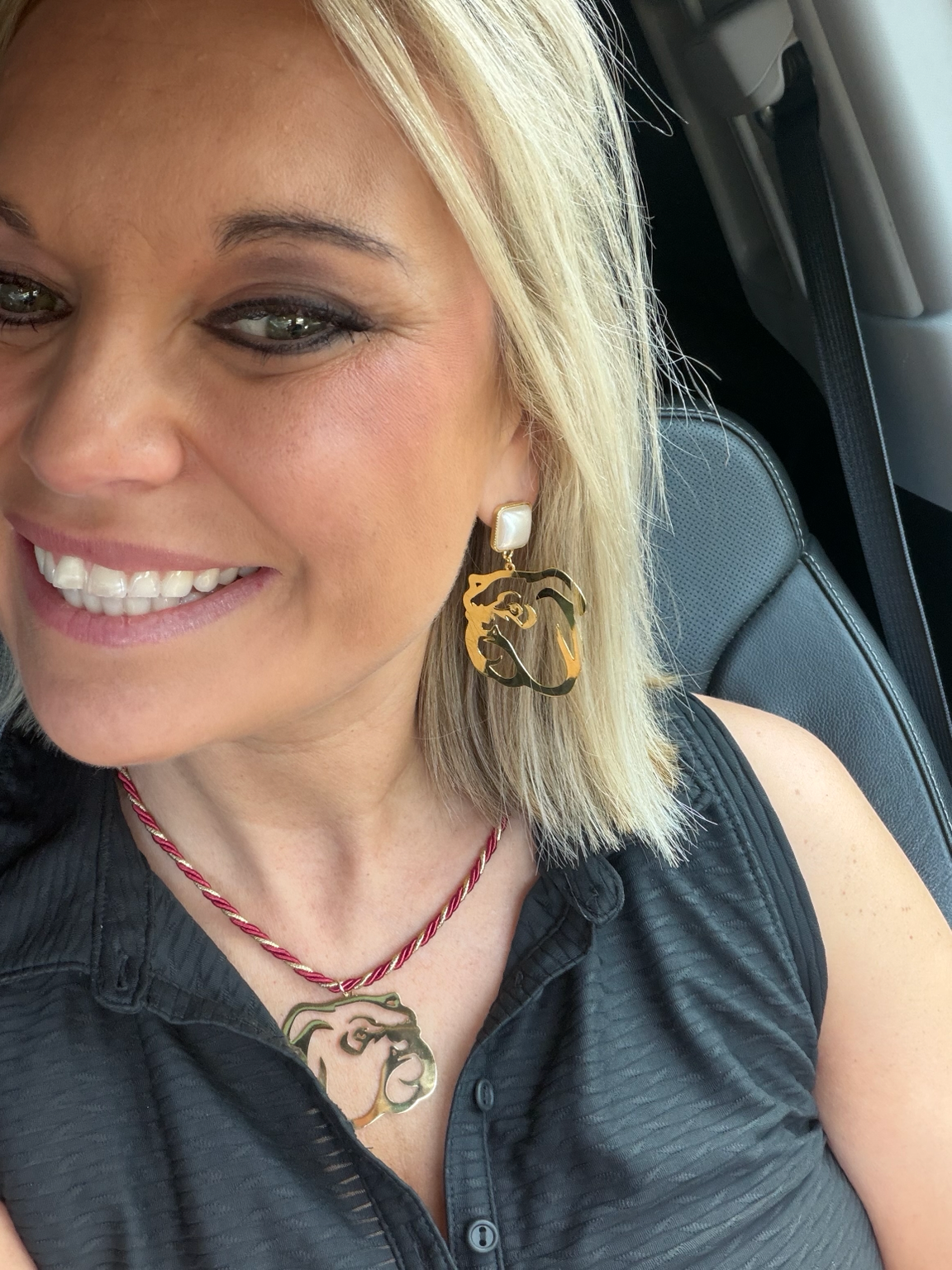 Mississippi State Bulldog Maroon & Gold Rope Necklace