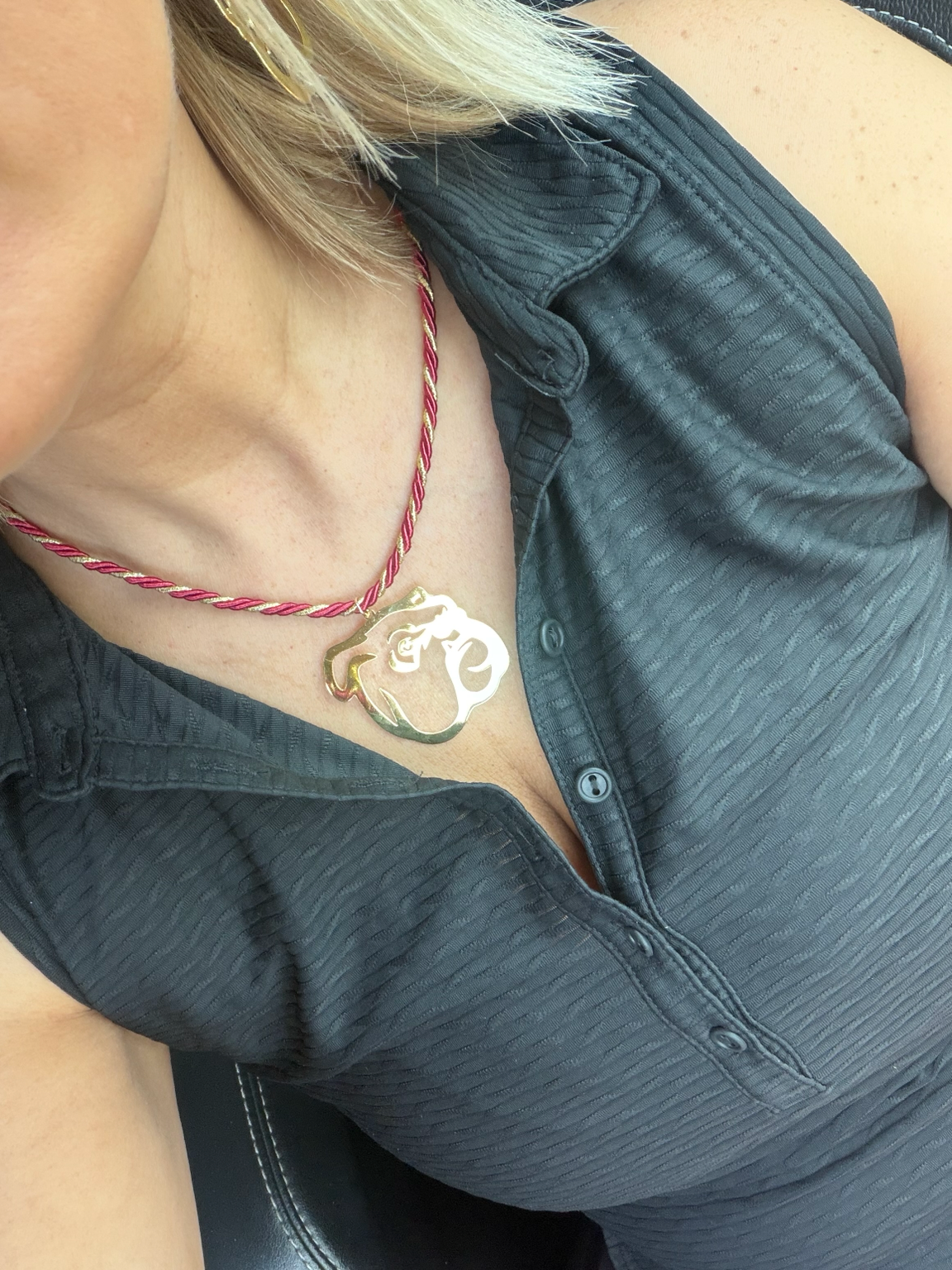 Mississippi State Bulldog Maroon & Gold Rope Necklace