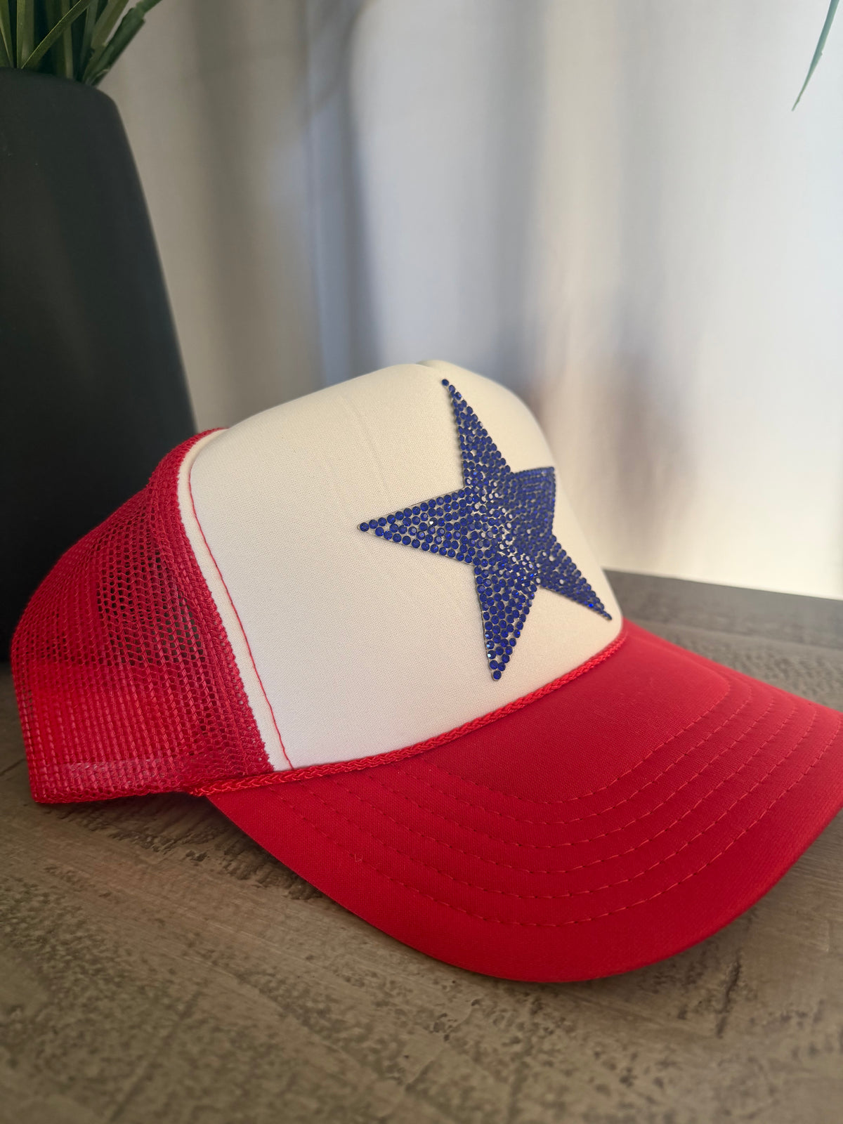 ⭐ Blue Rhinestone Star Trucker Hat — FINAL SALE