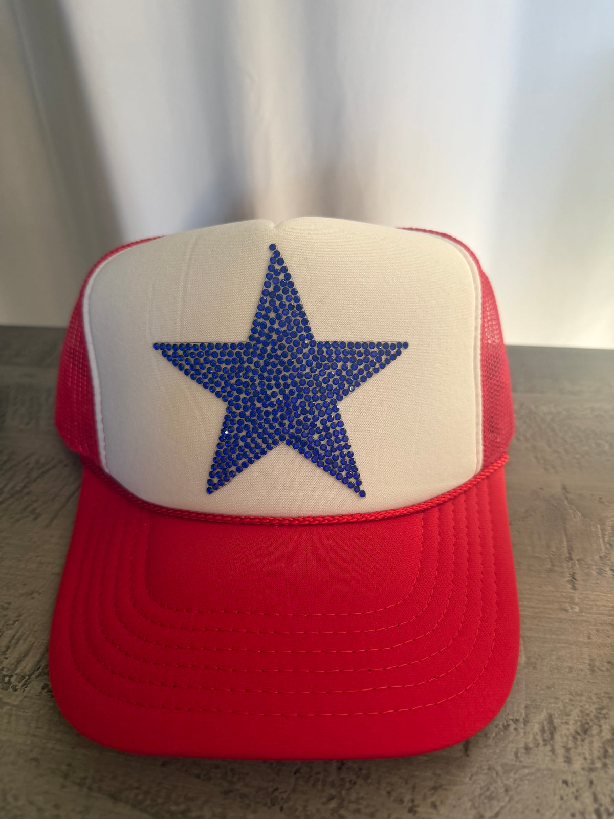 ⭐ Blue Rhinestone Star Trucker Hat — FINAL SALE