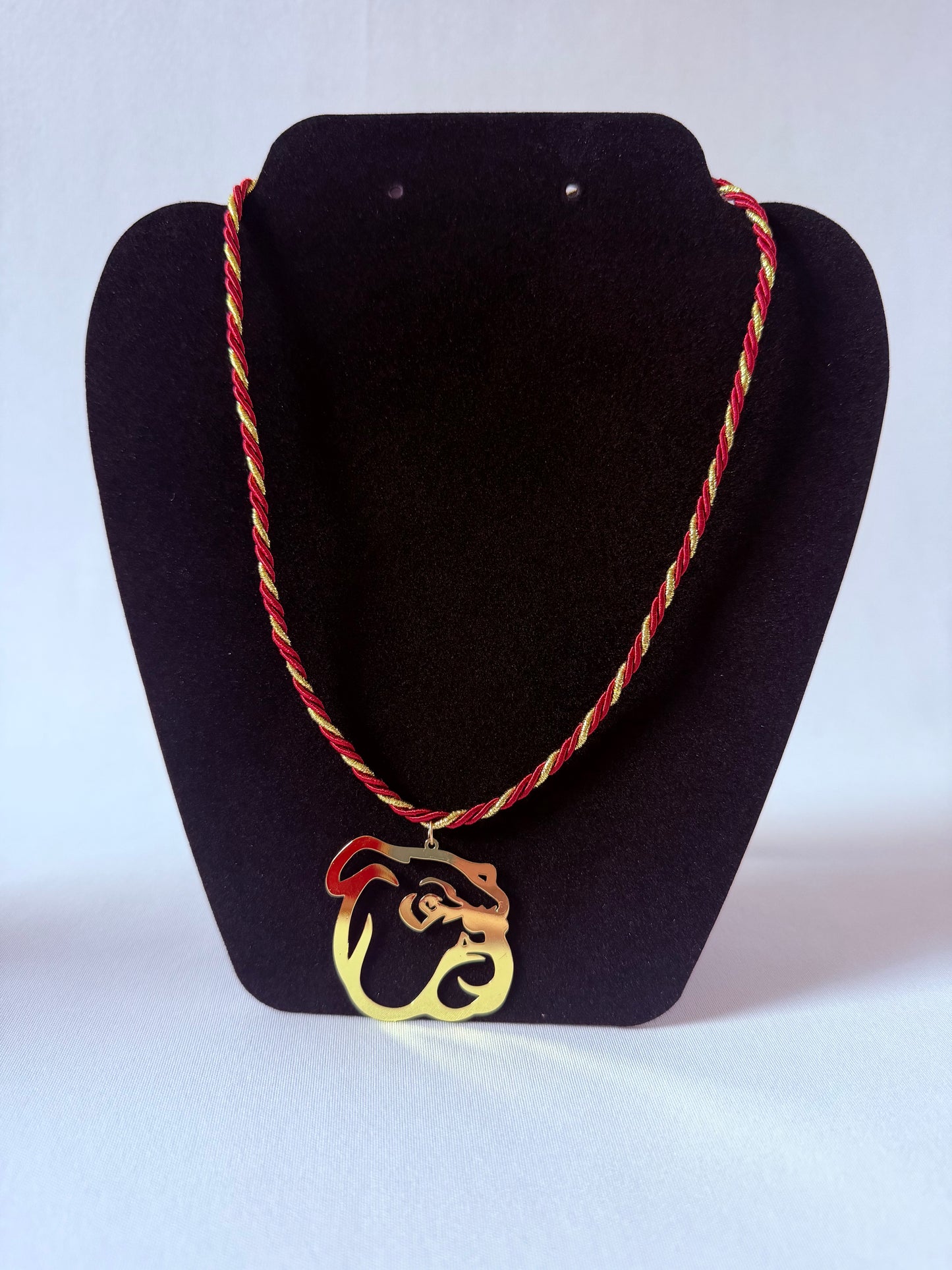 Mississippi State Bulldog Maroon & Gold Rope Necklace