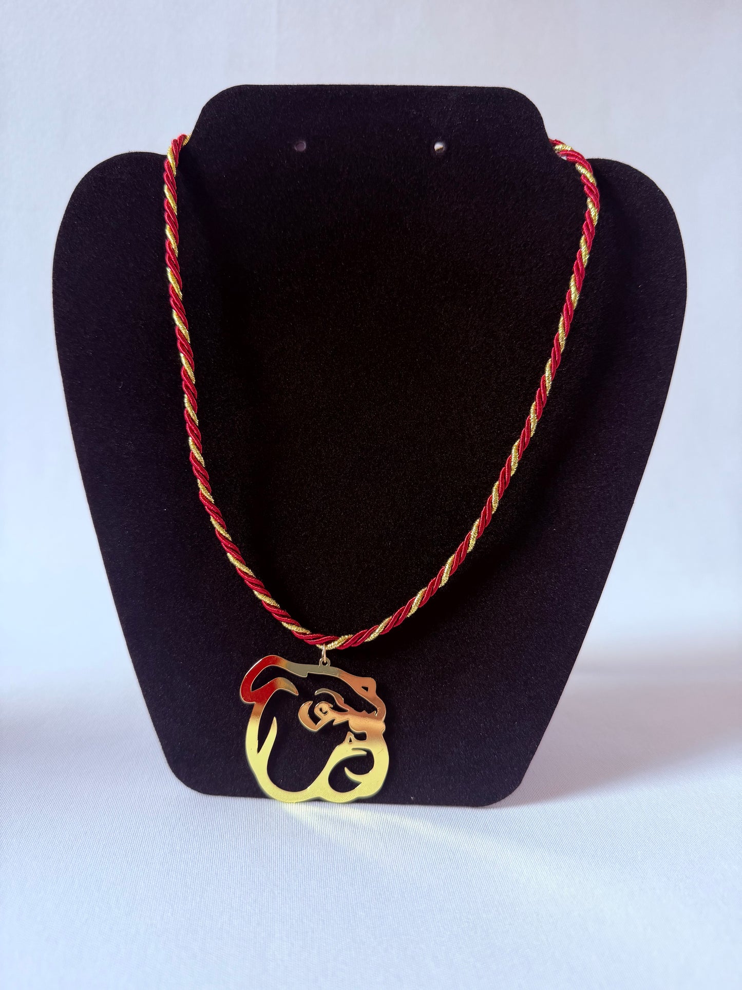 Mississippi State Bulldog Maroon & Gold Rope Necklace