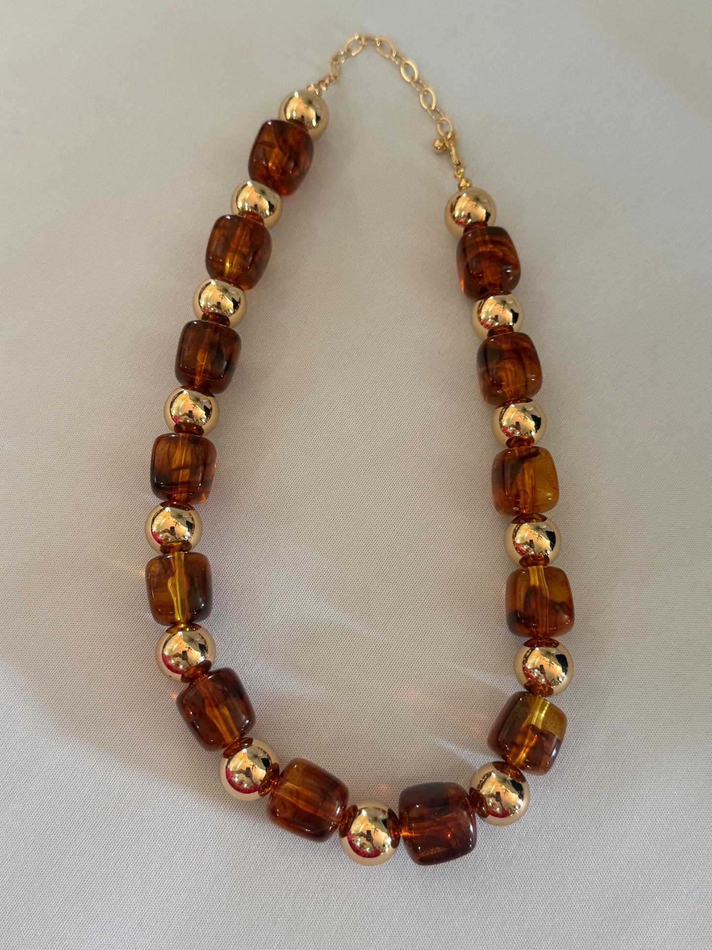 Chunky Tortoise Bead Statement Necklace Set