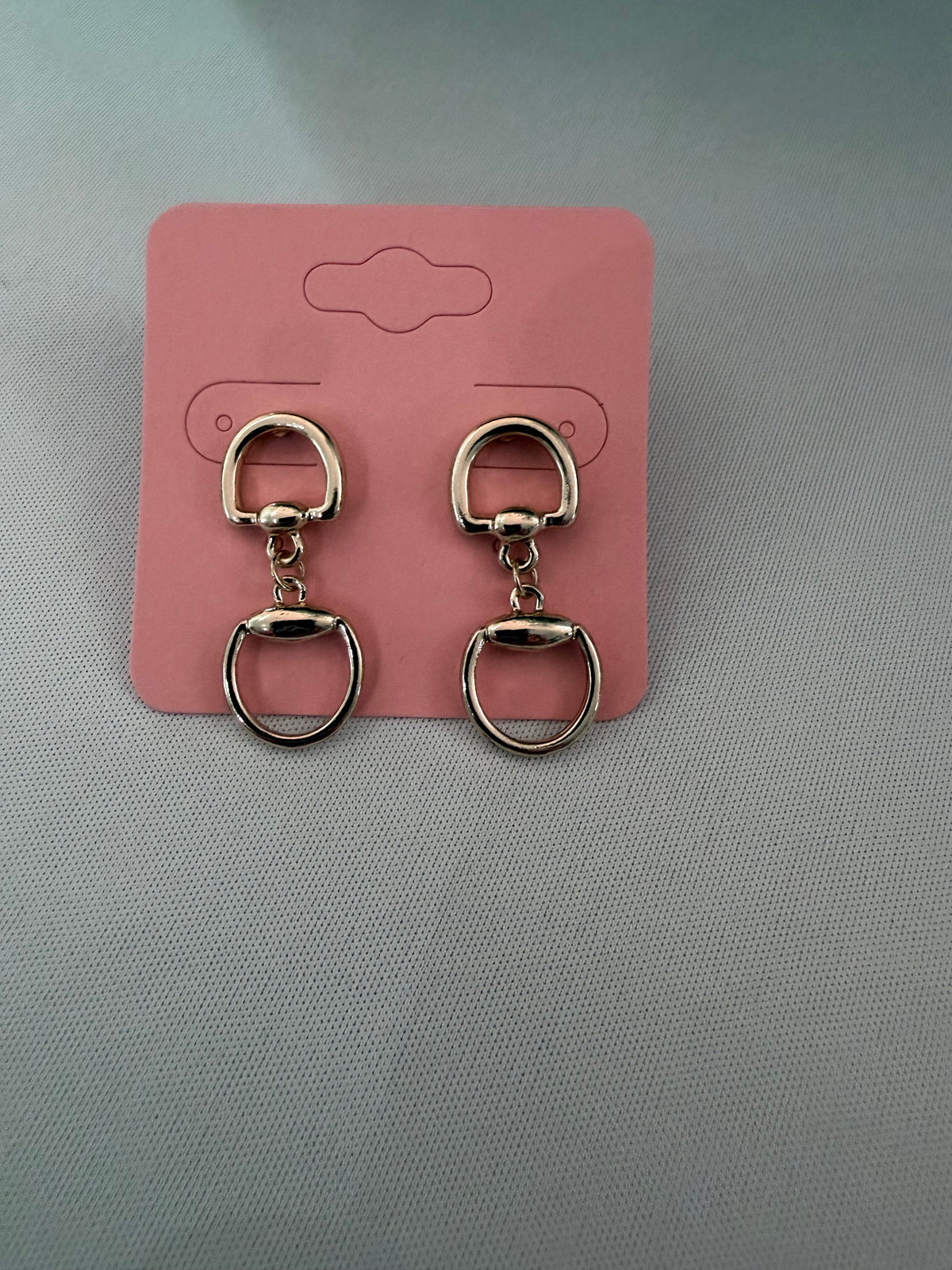Equestrian Horse Bit Ring Drop Earrings