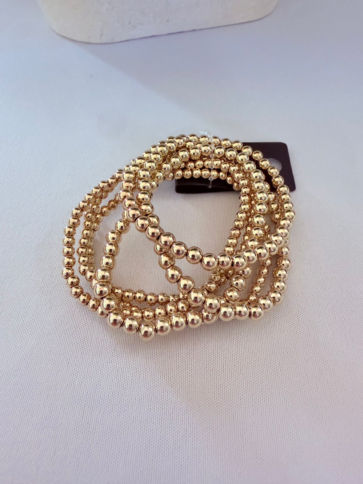 Gold-Dipped Ball Bead Bracelet Set