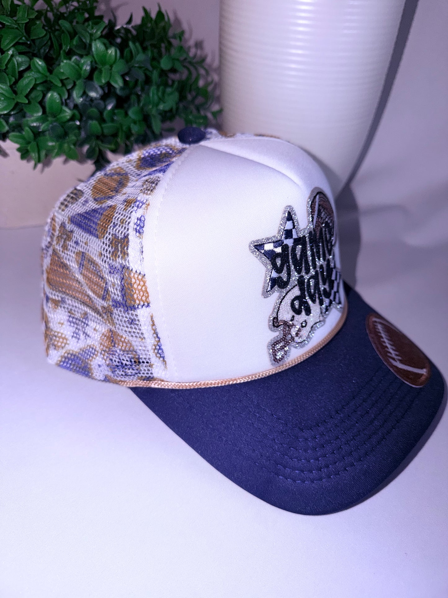 Game Day Sparkle Football Trucker Hat 🏈✨