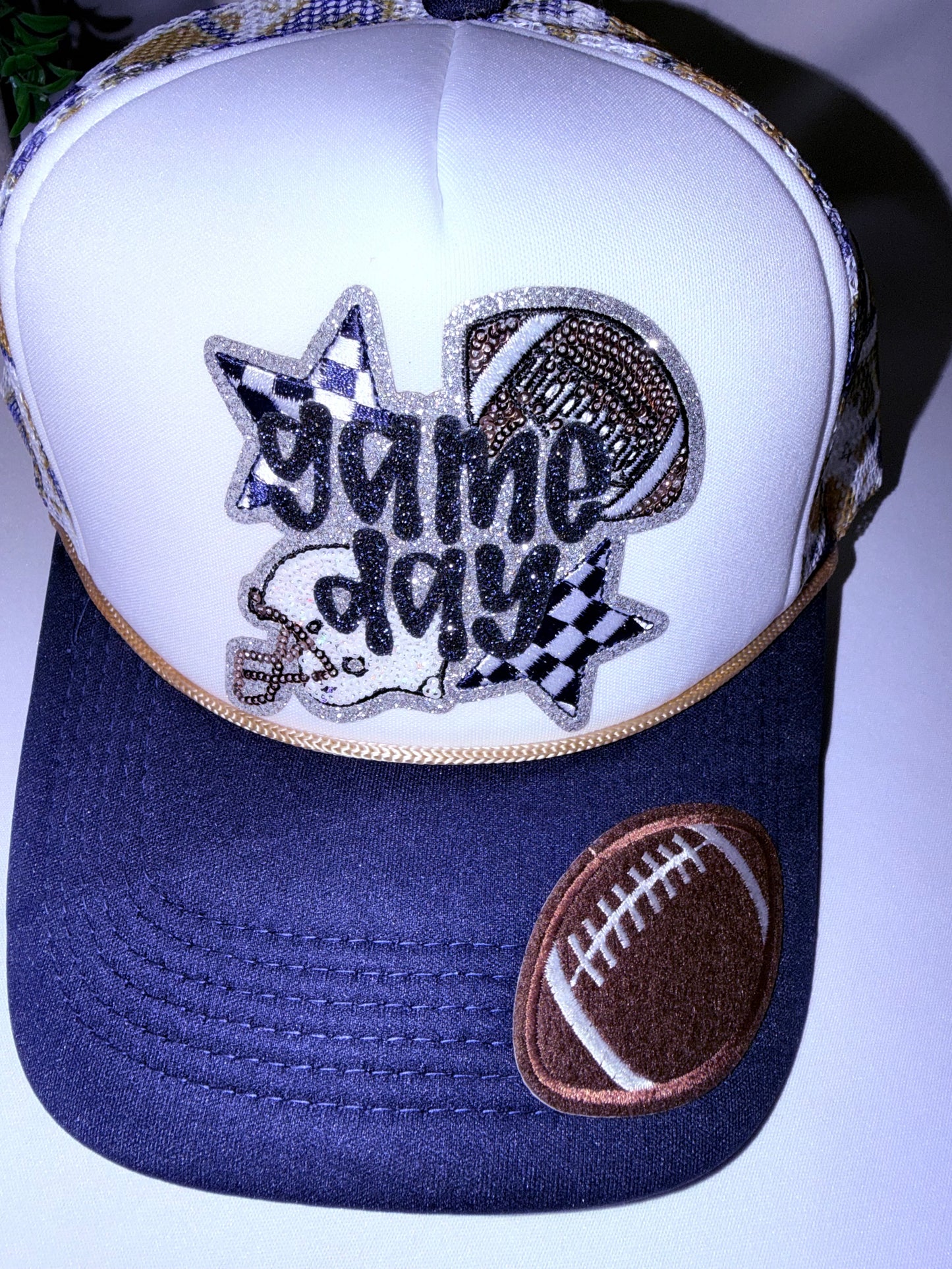 Game Day Sparkle Football Trucker Hat 🏈✨