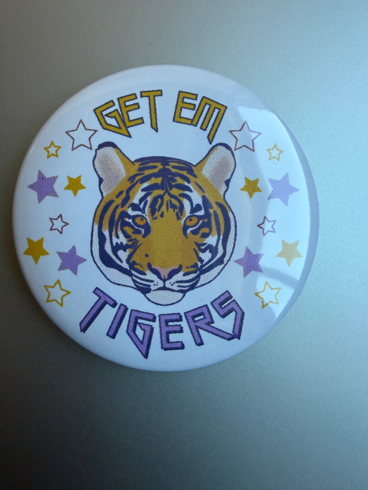 Get ’Em Tigers Game Day Button – 2.25”